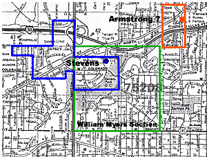 Map of the Stevens and Armstrong lands